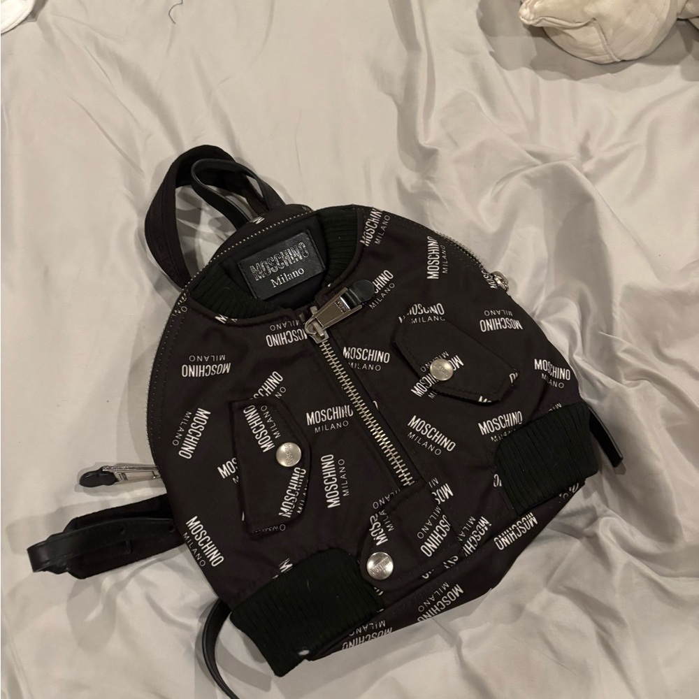 Moschino Black and White Backpack